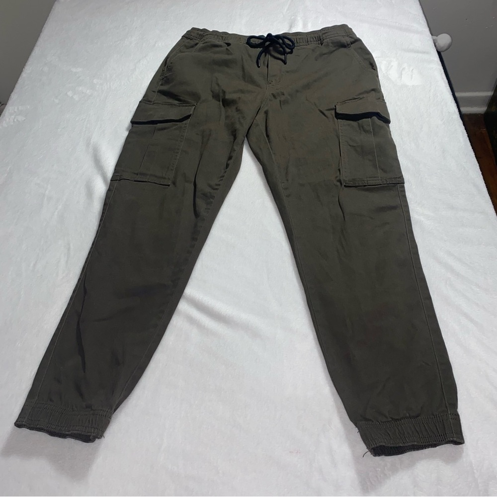 RSQ Men’s Juniors Joggers Camo Green Pull On Elastic Waist Size Med Drawstring